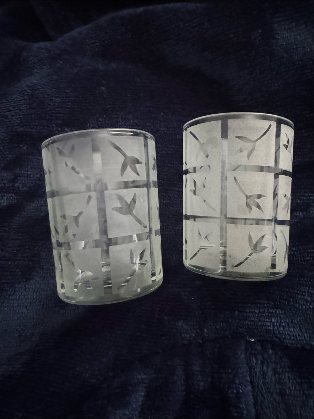 PartyLite Frosted Glass Votive Holders - bamboo lantern collection